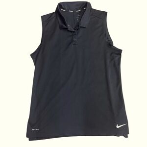 Nike Golf Black Dri-Fit Sleeveless Women’s Polo Shirt Size L